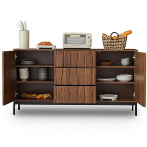 OKWISH KOMODA 150/40/80 cm tmavohnedá z MDF s nastaviteľnými policami a 3 zásuvkami vyobraziť