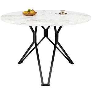 OKWISH JEDÁLENSKÝ stôl 100/100/76 cm čierny okrúhly pre 4 osoby z MDF s kovovými nohami vyobraziť