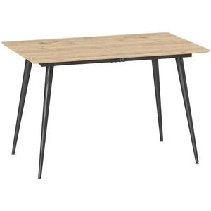 OKWISH JEDÁLENSKÝ stôl 120/75/77 cm prírodná farba rozkladací na 160 cm z MDF s oceľovými nohami vyobraziť