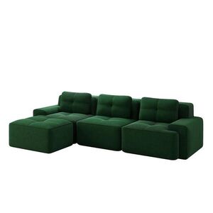 OKWISH MODULÁRNA pohovka 293/177/69 cm zelená z manšestru s otomanom bez montáže vyobraziť