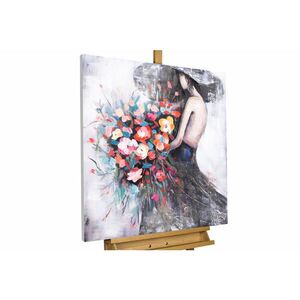 KUNSTLOFT RUČNE MAĽOVANÝ AKRYLOVÝ OBRAZ 80/80 cm, čierny/ružový, prírodný a botanický motív vyobraziť