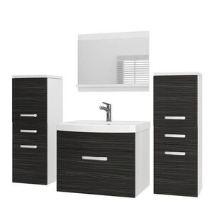 B BELINI GROUP BELINI Kúpeľňová súprava PRI M4 120 cm, ebenové drevo matné – umývadlová skrinka so zrkadlom vyobraziť