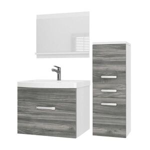 B BELINI GROUP BELINI Kúpeľňová súprava PRI M2 90 cm, Glamour drevo, matný povrch – umývadlová skrinka so zrkadlom vyobraziť
