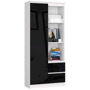RAUMHIRSCH FURNITURE STOJACIA POLICA Biela, Čierna lesklá 180/80/35 vyobraziť
