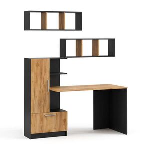 Vicco SADA PÍSACIEHO STOLA Tomy, antracitová/Dub Goldkraft, 150 x 59 cm Sada 3 kusov ako 2 police + stôl vyobraziť