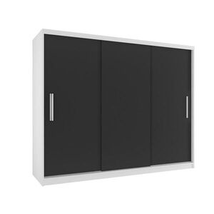 B BELINI GROUP BELINI Verona – posuvné skrine, výška 232 cm, biela/čierna, matný povrch – šatník s vešiakom, vhodný do spálne vyobraziť