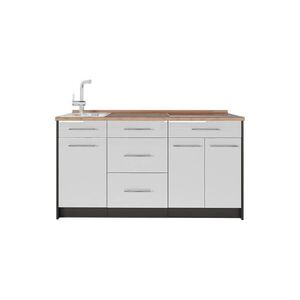 Vicco KUCHYNSKÝ BLOK Fame-Line, Biely vysoký lesk, 150 cm, AP Oak vyobraziť