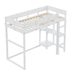 STILVORA VYSOKÁ POSTEĽ 90/200 cm biela s regálom a ochrannými zábranami, moderný dizajn vyobraziť