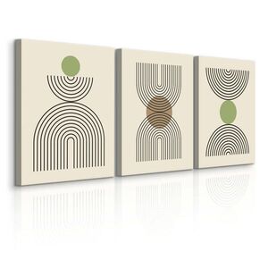 Muralo OBRAZY NA PLÁTNE Sada 3 Kusov Geo-Vzor Boho 90 x 40 cm vyobraziť