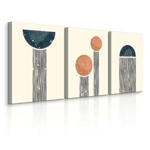 Muralo OBRAZY NA PLÁTNE Sada 3 Kusov Boho Vzory 90 x 40 cm vyobraziť