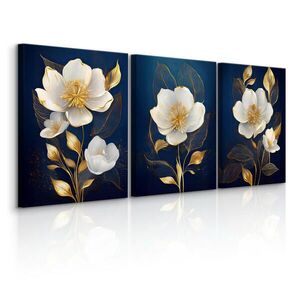 Muralo OBRAZY NA PLÁTNE Sada 3 Kusov Glamour Kvety 90 x 40 cm vyobraziť
