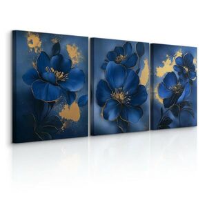 Muralo OBRAZY NA PLÁTNE Sada 3 Kusov Glamour Kvety 90 x 40 cm vyobraziť