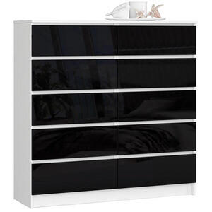 RAUMHIRSCH FURNITURE KOMODA Biela, Čierna lesklá 121/120/40 vyobraziť