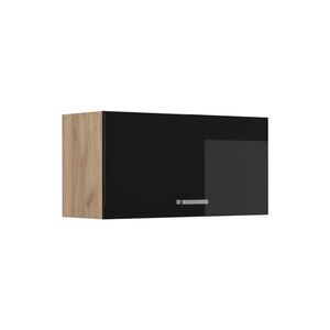Vicco NÁSTENNÁ SKRINKA R-Line, Čierny vysoký lesk/Dub Goldkraft, 80 cm Plochý vyobraziť
