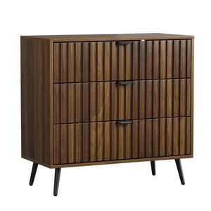 Urban Meuble KOMODA 80 cm orech komoda s 3 zásuvkami kovbeinen moderná vyobraziť