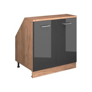 Vicco KUCHYNSKÁ SKRIŇA PRE ŠIKMÉ STRECHY R-Line Antracit vysoký lesk 80 cm s 2 dverami, korpus skrine hĺbka 60 cm vyobraziť