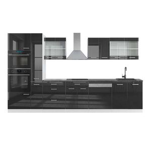 Vicco KUCHYNSKÁ LINKA R-Line Antracit vysoký lesk/biela 350 cm s vysokou skrinkou, AP antracit vyobraziť