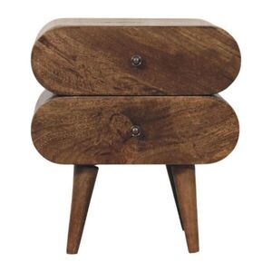 Artisan Furniture ŠTÍHLY nočný stolík, 2 zásuvky, hnedý vyobraziť