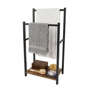 Relaxdays STOJAN NA UTERÁKY vintage hnedý dekor dreva s policou 80x42x24 cm vyobraziť