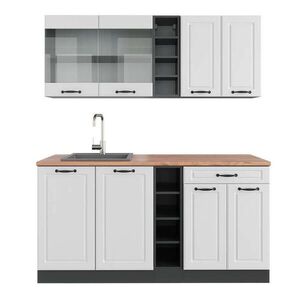Vicco JEDNOLÔŽKOVÁ KUCHYŇA R-Line Biely vidiecky dom/antracit 160 cm , AP Oak vyobraziť
