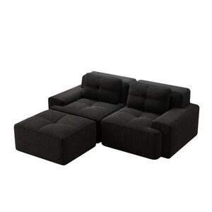 Modfu ROHOVÁ sedačka z manšestru 204x177x69 cm čierna s hlbokým sedením, protišmykovým podkladom a bez montáže vyobraziť
