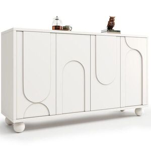 Modfu KOMODA z MDF a kovu 120x35x71 cm biela s nastaviteľnou policou, tlmeným zatváraním a ochranou proti prevráteniu vyobraziť
