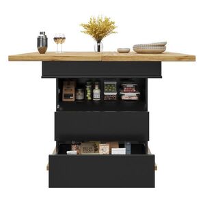 Modfu ROZKLADACÍ jedálenský stôl z MDF 110x80x75 cm čierny a prírodný s úložným priestorom a tichým soft-close systémom vyobraziť