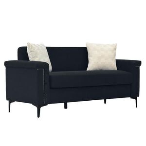 Modfu 2-MIESTNA pohovka z preglejky a masívneho dreva 172x73, 5x81, 5 cm čierna s kovovými nohami a pohodlným sedením vyobraziť