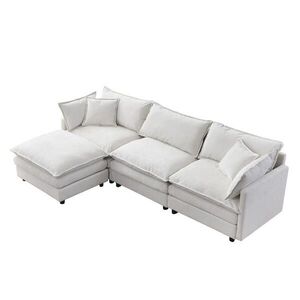 Modfu SEDACIA súprava z chenille 3-miestna + taburetka 267x78x85 cm béžová s modulárnym usporiadaním, odnímateľnými poťahmi vyobraziť