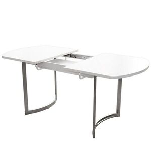 Modfu ROZKLADACÍ jedálenský stôl z MDF 180x80x75, 5 cm biely s flexibilným rozšírením a stabilnou kovovou oporou vyobraziť