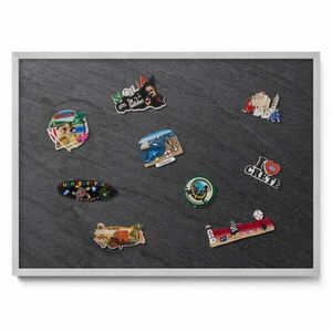 TULUP MAGNETICKÁ TABUĽA 70x50 cm strieborný rám – Drevo so živicou vyobraziť