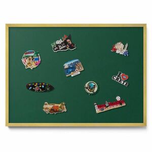 TULUP MAGNETICKÁ TABUĽA 70x50 cm zlatý rám – Svetlohnedá farba vyobraziť