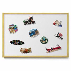 TULUP MAGNETICKÁ TABUĽA 60x40 cm zlatý rám – Biela farba vyobraziť