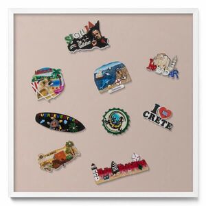 TULUP MAGNETICKÁ TABUĽA 50x50 cm biely rám – Púdrová ružovo-béžová farba vyobraziť