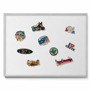 TULUP MAGNETICKÁ TABUĽA 80x60 cm strieborný rám – Biela farba vyobraziť