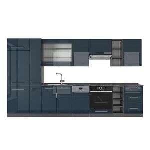 Vicco KUCHYNSKÝ KÚT Fame-Line Tmavomodrá vysoký lesk/antracit 355 cm , AP Antracit vyobraziť