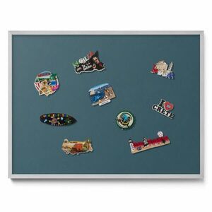 TULUP MAGNETICKÁ TABUĽA 80x60 cm strieborný rám – Tmavotyrkysová farba vyobraziť