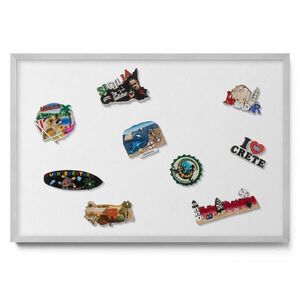 TULUP MAGNETICKÁ TABUĽA 60x40 cm strieborný rám – Biela farba vyobraziť