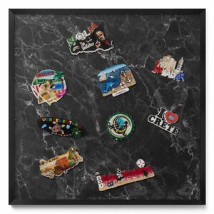 TULUP MAGNETICKÁ TABUĽA 50x50 cm čierny rám – Štýlový mramorový kameň vyobraziť