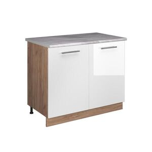 Vicco SPODNÁ SKRINKA POD DREZ Fame-Line, Biely vysoký lesk/Dub Goldkraft, 100 cm, AP Marble vyobraziť