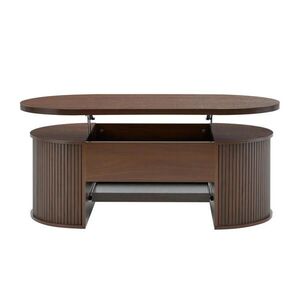 OKWISH KONFERENČNÝ stolík 110/55, 5/40 cm prírodný orech z MDF s výškovo nastaviteľnou doskou a úložným priestorom vyobraziť