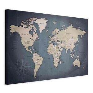 artgeist OBRAZ NA PLÁTNE, mapa sveta, 60/40/1, 2 cm vyobraziť