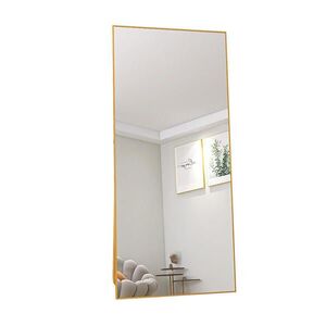 STOJACE zrkadlo 180x80 cm – Voľne stojace a nástenné, zlatý rám z hliníkovej zliatiny vyobraziť