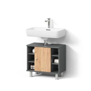 Livinity® VANITY UNIT FOR WASHBASIN Fucino Goldkraft dub/antracit 60 x 54 cm so 6 policami vyobraziť