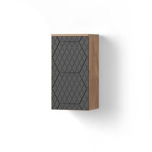 Livinity® KÚPEĽŇOVÁ SKRINKA Ronco Antracit so štruktúrou včelieho plástu 30 x 59 cm 2 priehradky, kúpeľňa vyobraziť