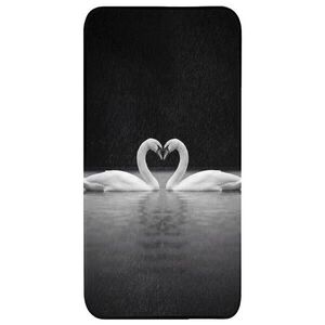 OnlyWow KÚPEĽŇOVÁ PREDLOŽKA Labute - srdce - čierna - biela 60x120 cm vyobraziť
