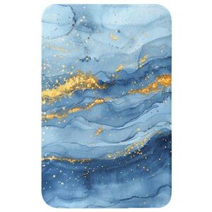 OnlyWow PREDLOŽKA PRED WC Akvarel - modrá - umenie - zlatá - luxusná - moderná 50x80 cm vyobraziť