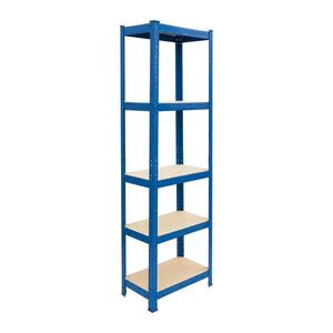 Relaxdays REGÁL Modrý ťažkotonážny 5 políc oceľ 180 cm vyobraziť
