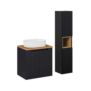 Petits-meubles KÚPEĽŇOVÝ NÁBYTOK 60cm Riva 2-dielna súprava Čierna a drevo vyobraziť