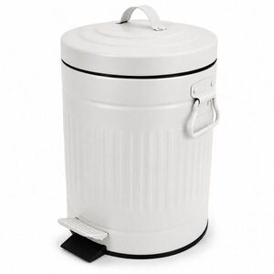 Relaxdays KÔŠ Biely 5 l pedálový s tichým zatváraním vyobraziť